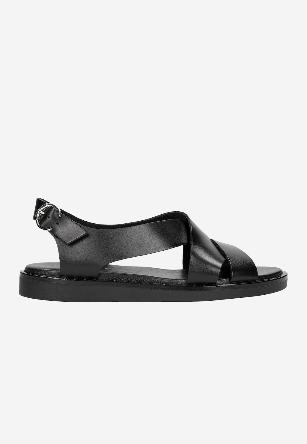 Pohodlné černé dámské sandály z hladké kůže 76037-51 Widok 2