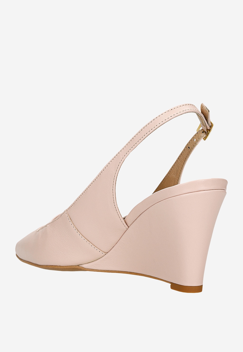 Béžové dámske lodičky na kline 35146-54 Widok 4