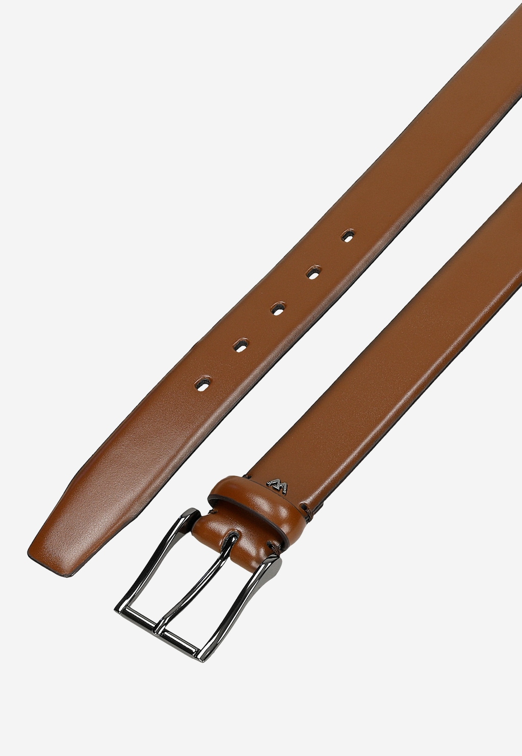 Hnědý kožený pánský pásek s otevřenou sponou 93120-53 Widok 4