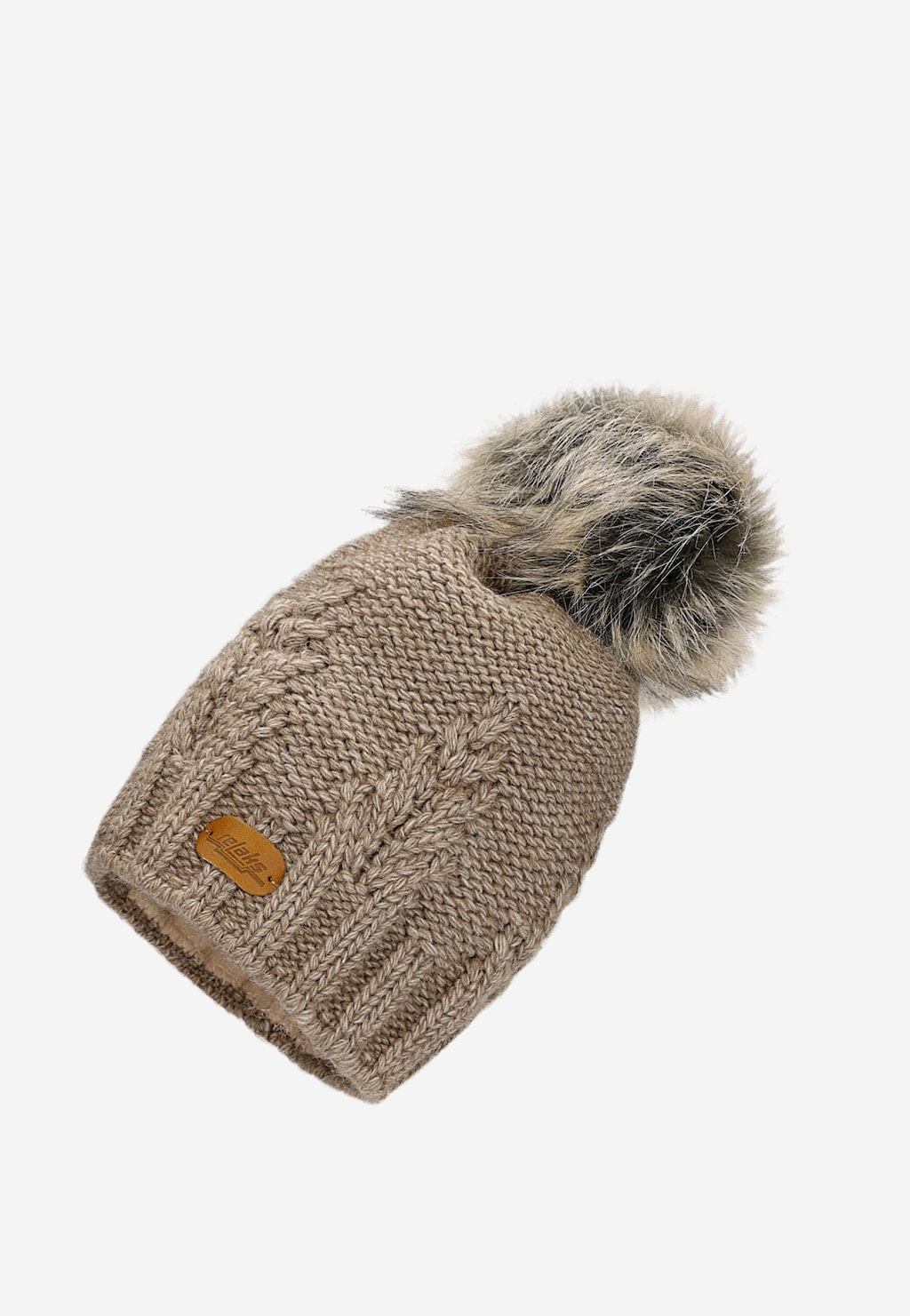 Béžový set RELAKS - čepice + šála + rukavice R96018-13 Widok 2