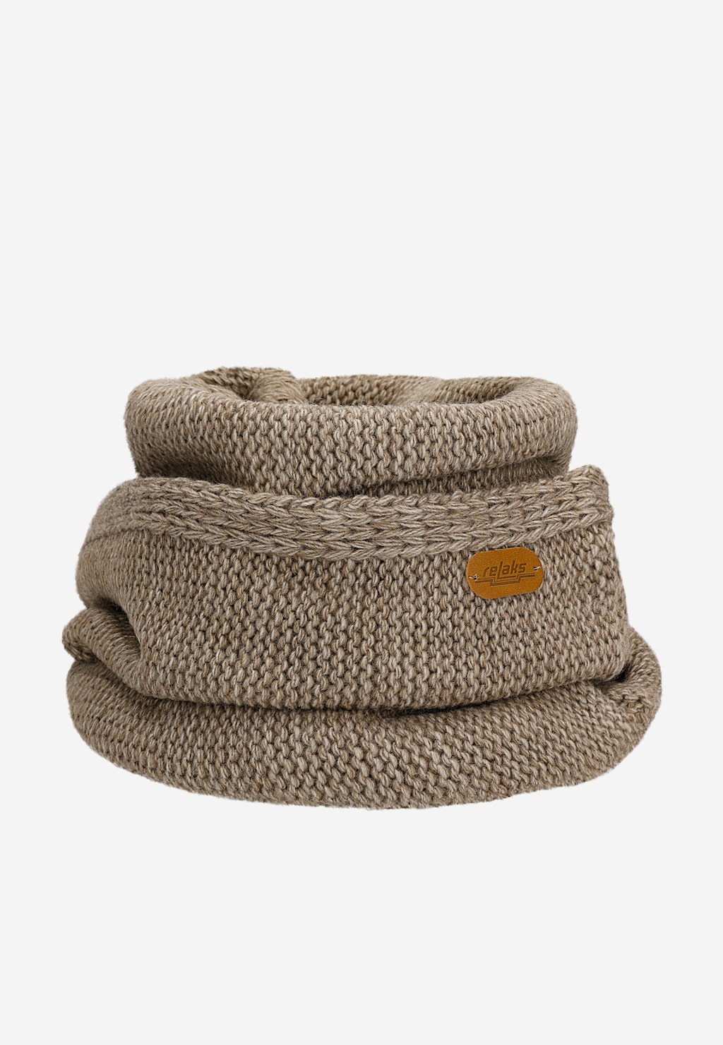 Béžový set RELAKS - čepice + šála + rukavice R96018-13 Widok 4