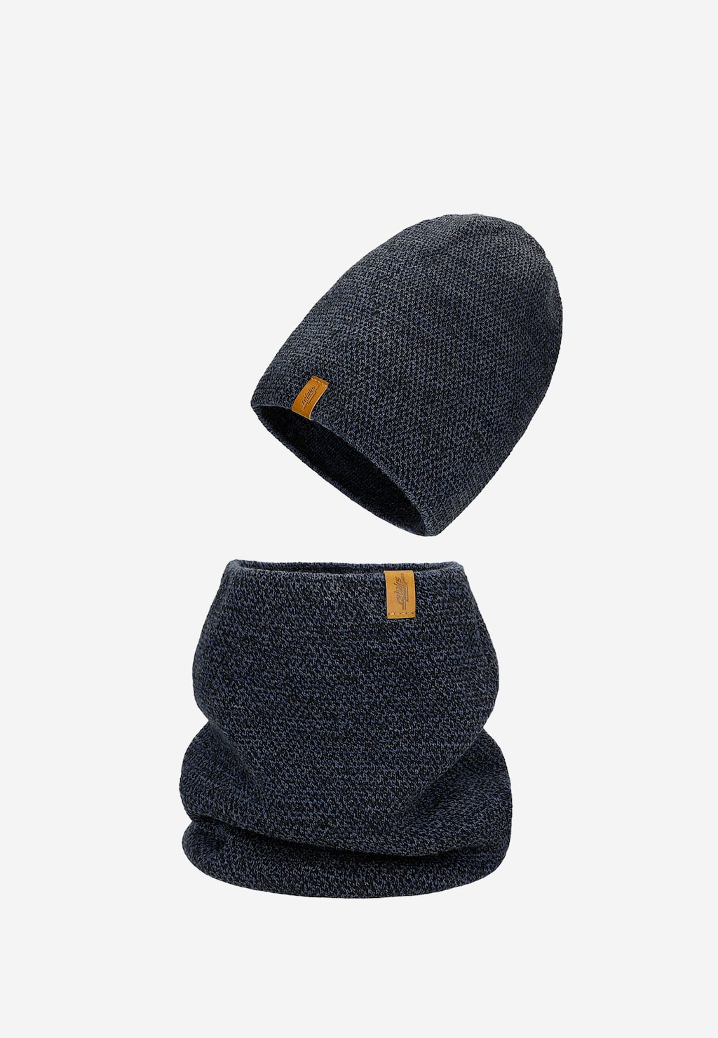 Granatowy zestaw męski RELAKS - czapka + komin R96010-86 Widok 1