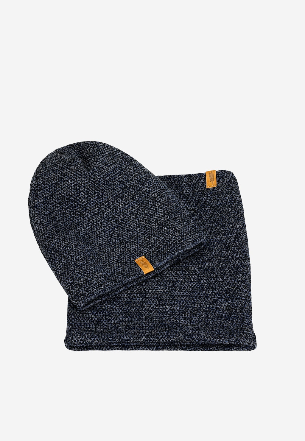 Granatowy zestaw męski RELAKS - czapka + komin R96010-86 Widok 4