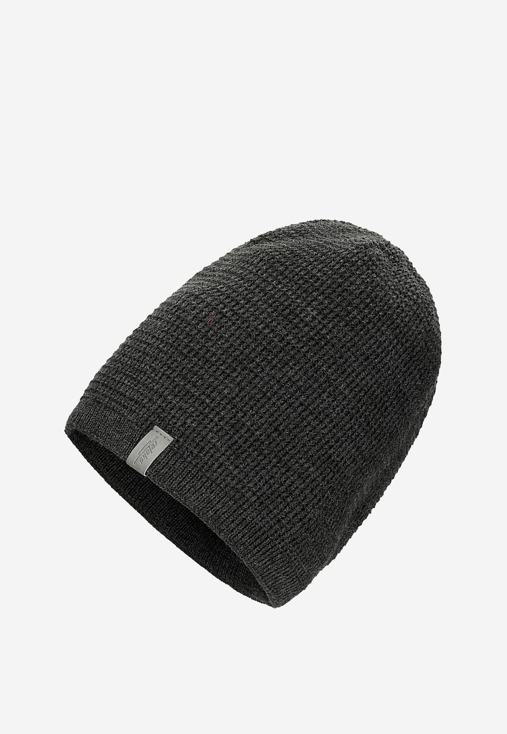 Popielata czapka zimowa marki RELAKS z kolekcji R96011-80, dzianinowa, z charakterystyczną fakturą i metką producenta, element kompletu z kominem.