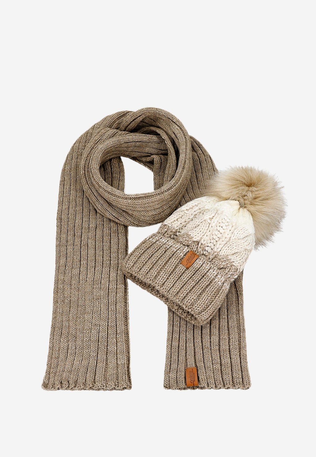 Dvojfarebná sada RELAKS čiapka + šál R96028-84 Widok 1