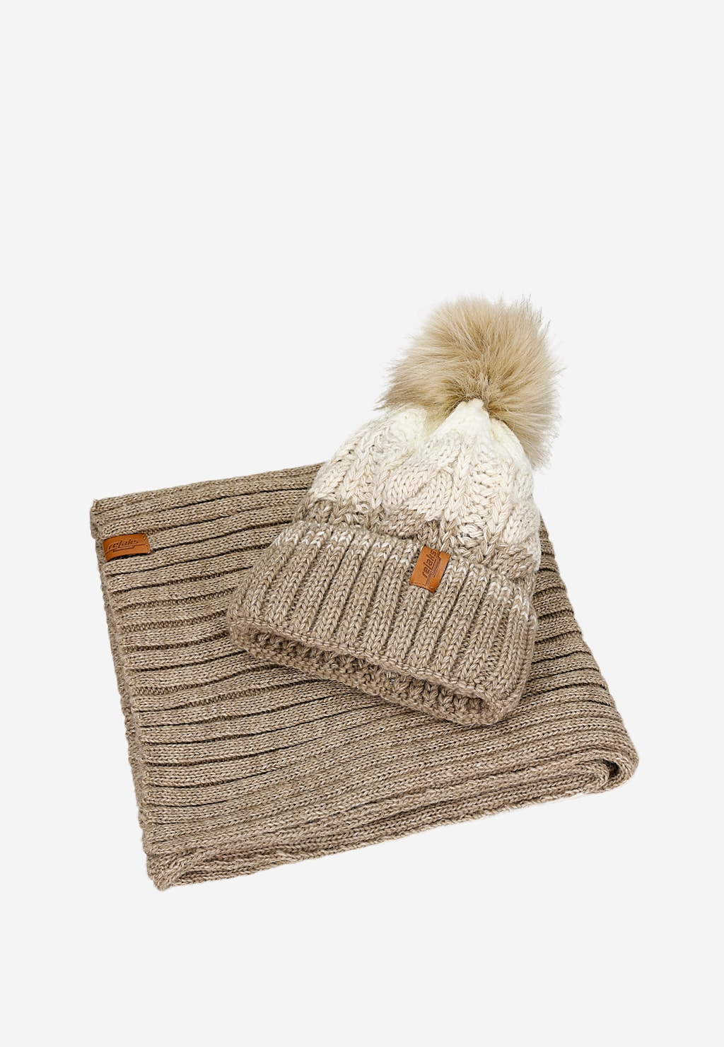 Dvojfarebná sada RELAKS čiapka + šál R96028-84 Widok 4