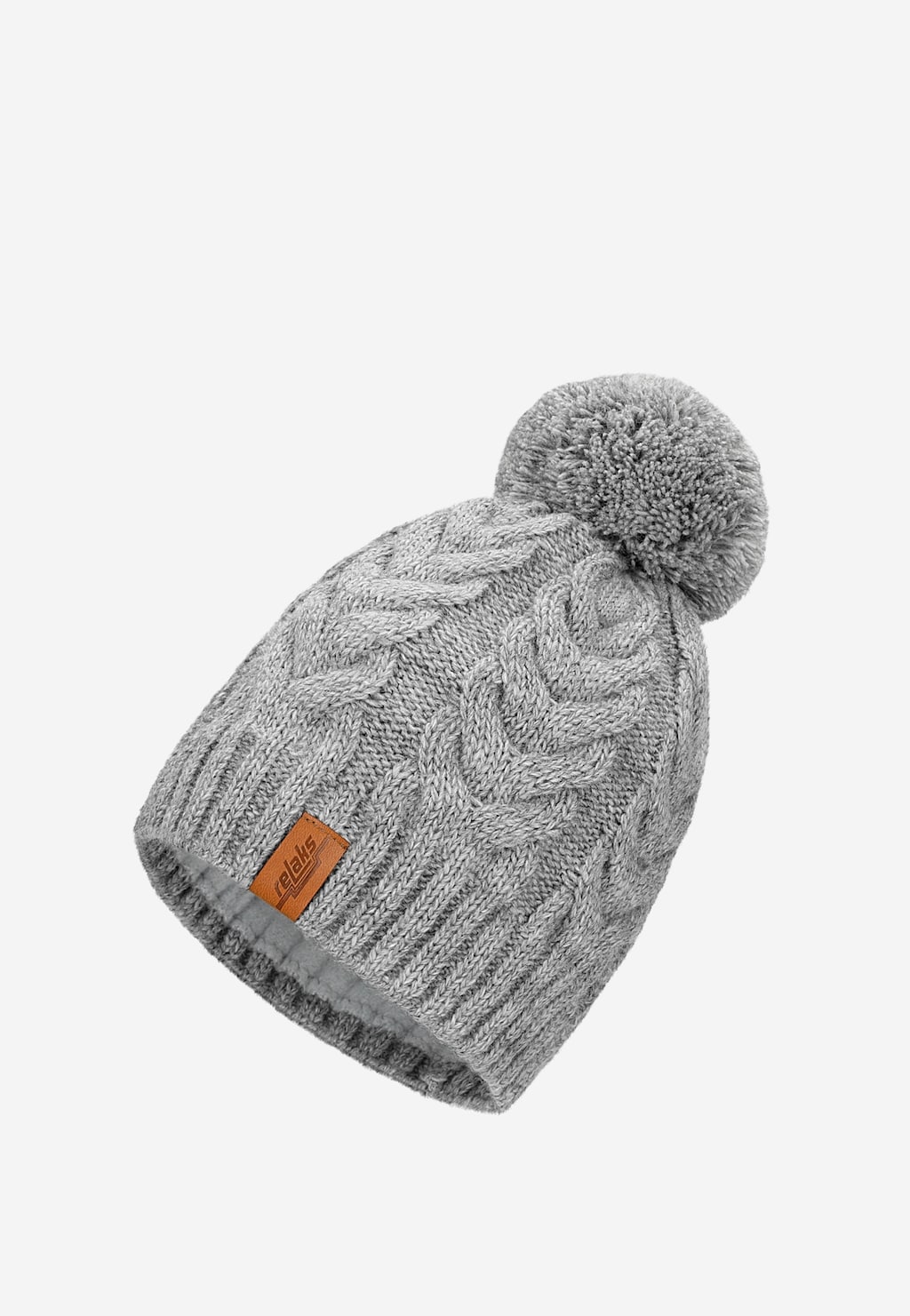 Popelavý set čepice + šála s příměsí vlny R96017-80 Widok 2