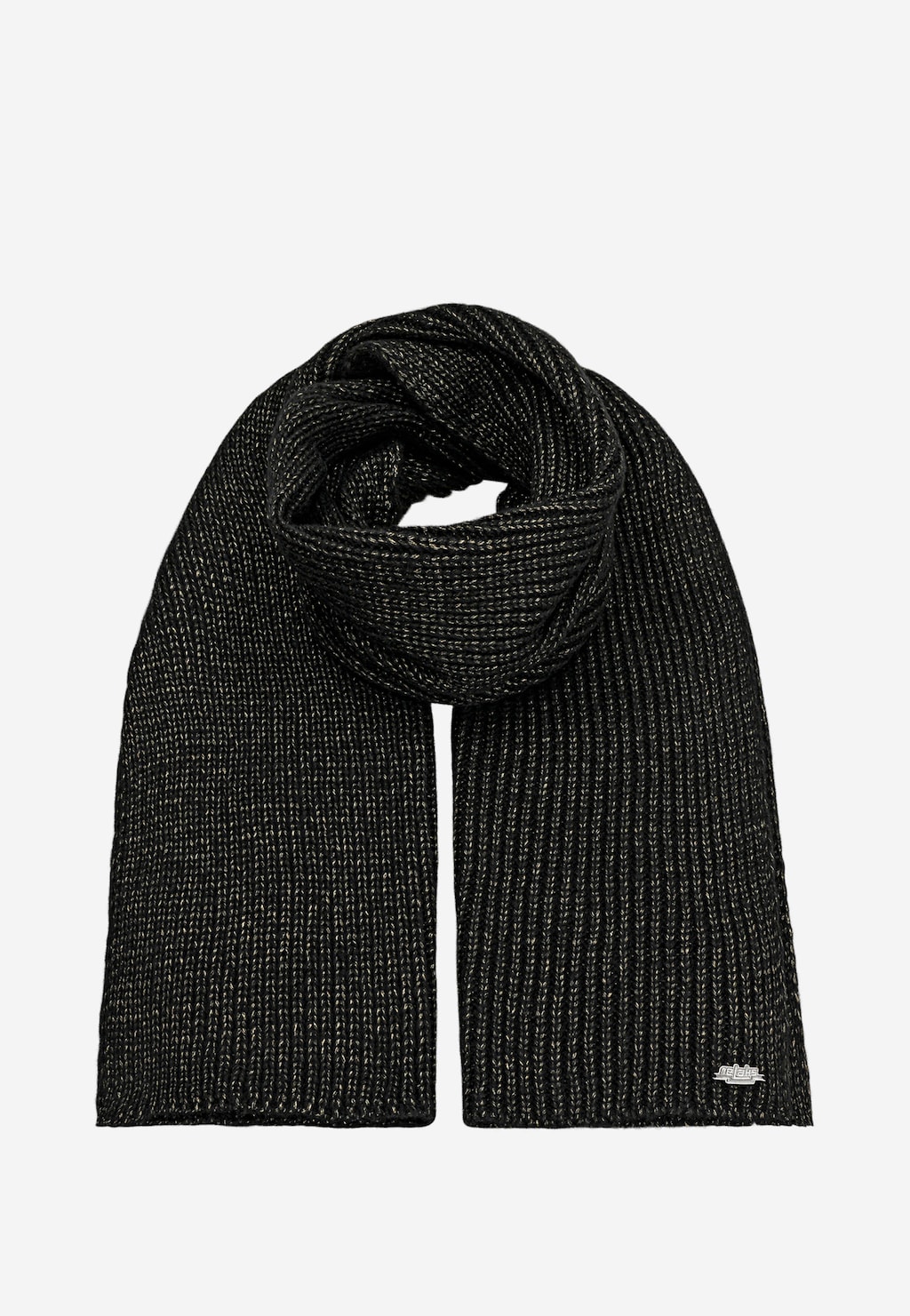 Černý šál RELAKS se zlatou nití R96030-81 Widok 1