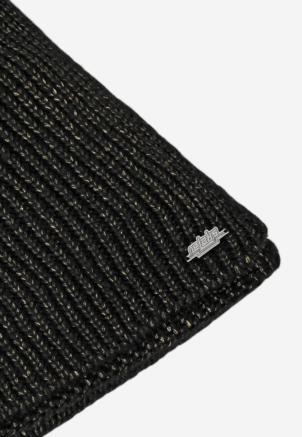 Černý šál RELAKS se zlatou nití R96030-81 Widok 3