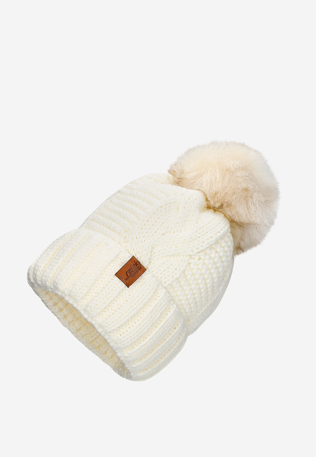 Biela sada RELAKS - čiapka s brmbolcom a nákrčníkom R96029-89 Widok 2