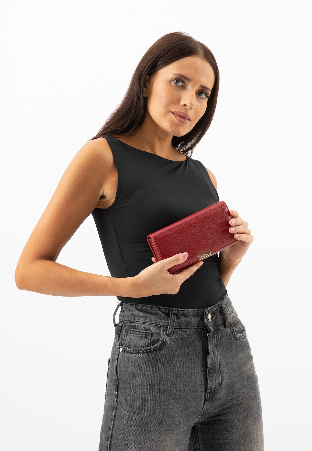 Červená dámská peněženka z hladké kůže 91088-55 Widok 1
