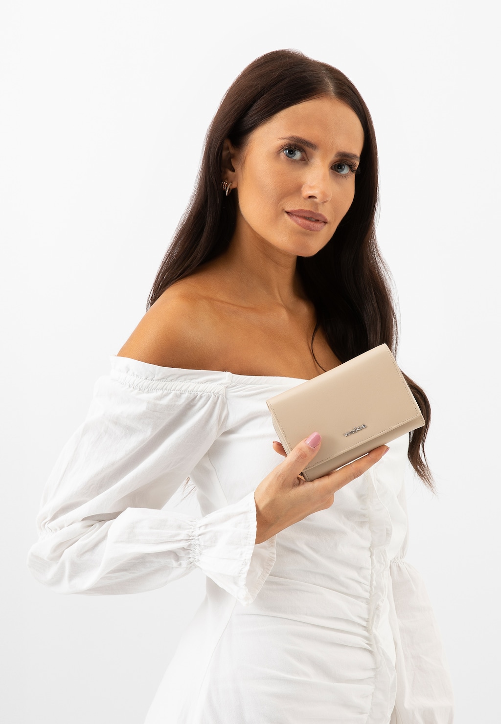 Malá béžová dámská peněženka z hladké kůže 91084-54 Widok 1