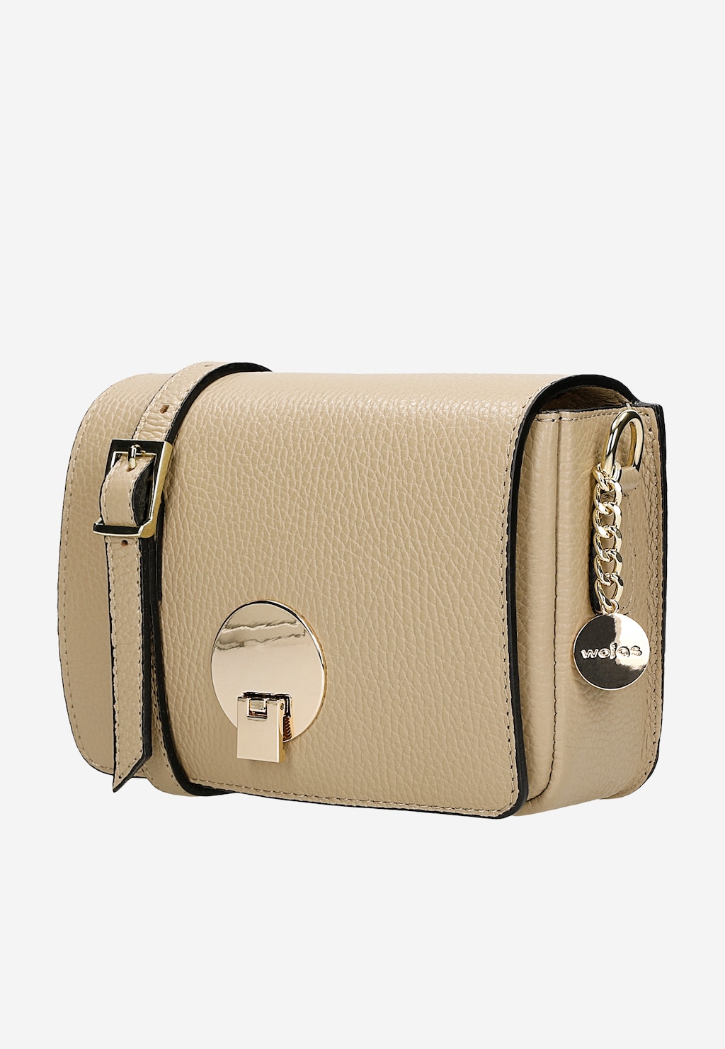 Malá béžová kožená crossbody kabelka 80379-54 Widok 3