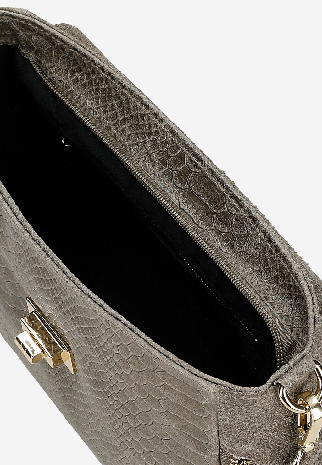 Beżowa torebka damska z dwoiny welurowej 80157-74 Widok 6