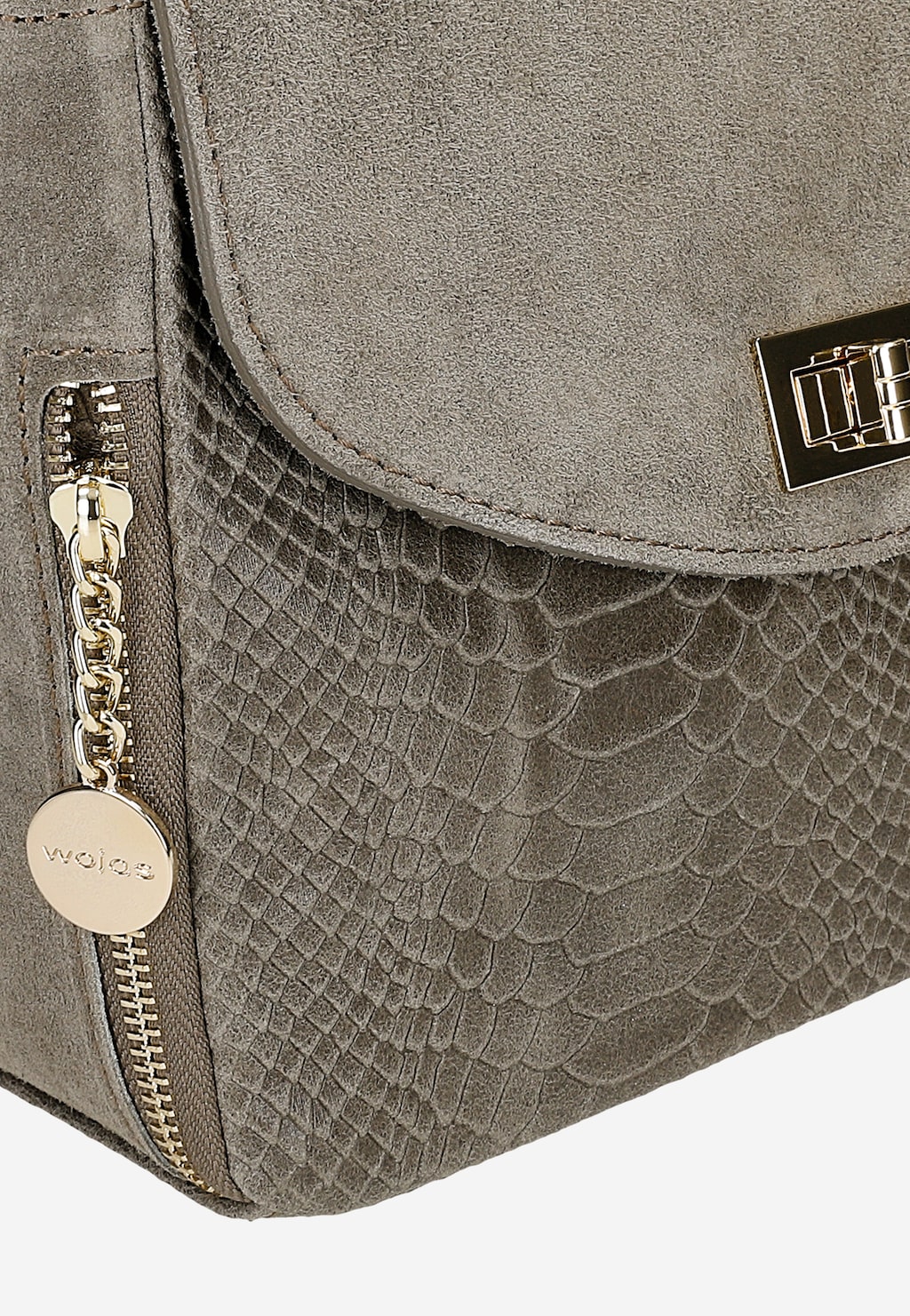 Beżowa torebka damska z dwoiny welurowej 80157-74 Widok 7