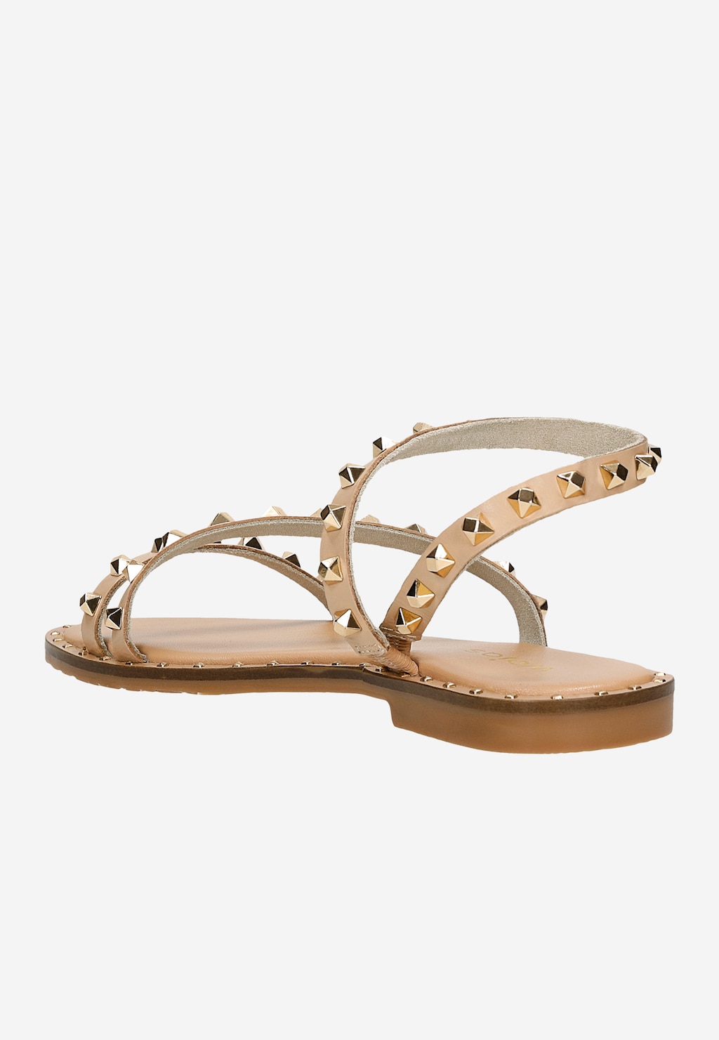 Béžové kožené sandále s cvokmi 76180-54 Widok 4