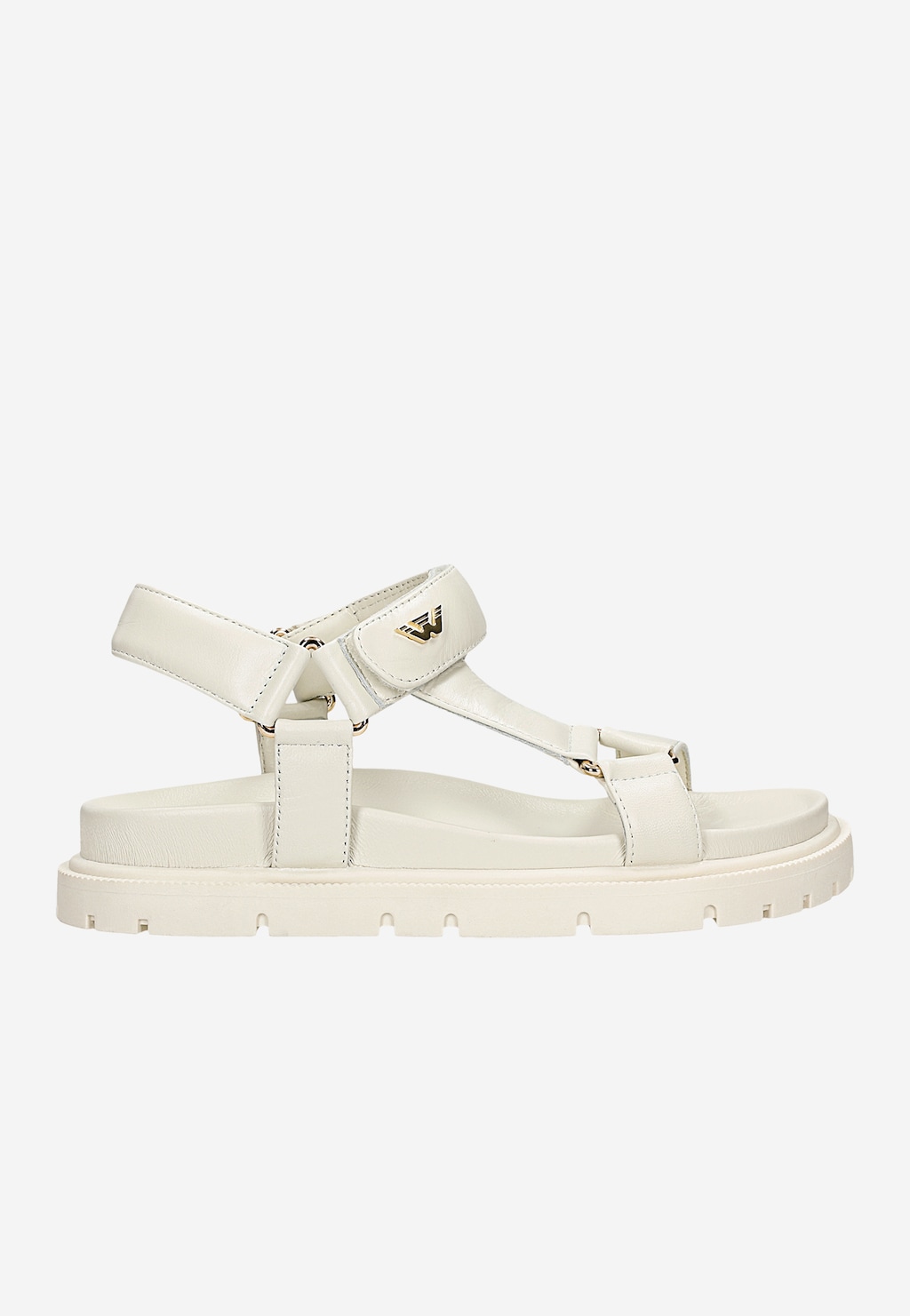 Světle béžové kožené dámské sandály se zlatými detaily 76166-54 Widok 2