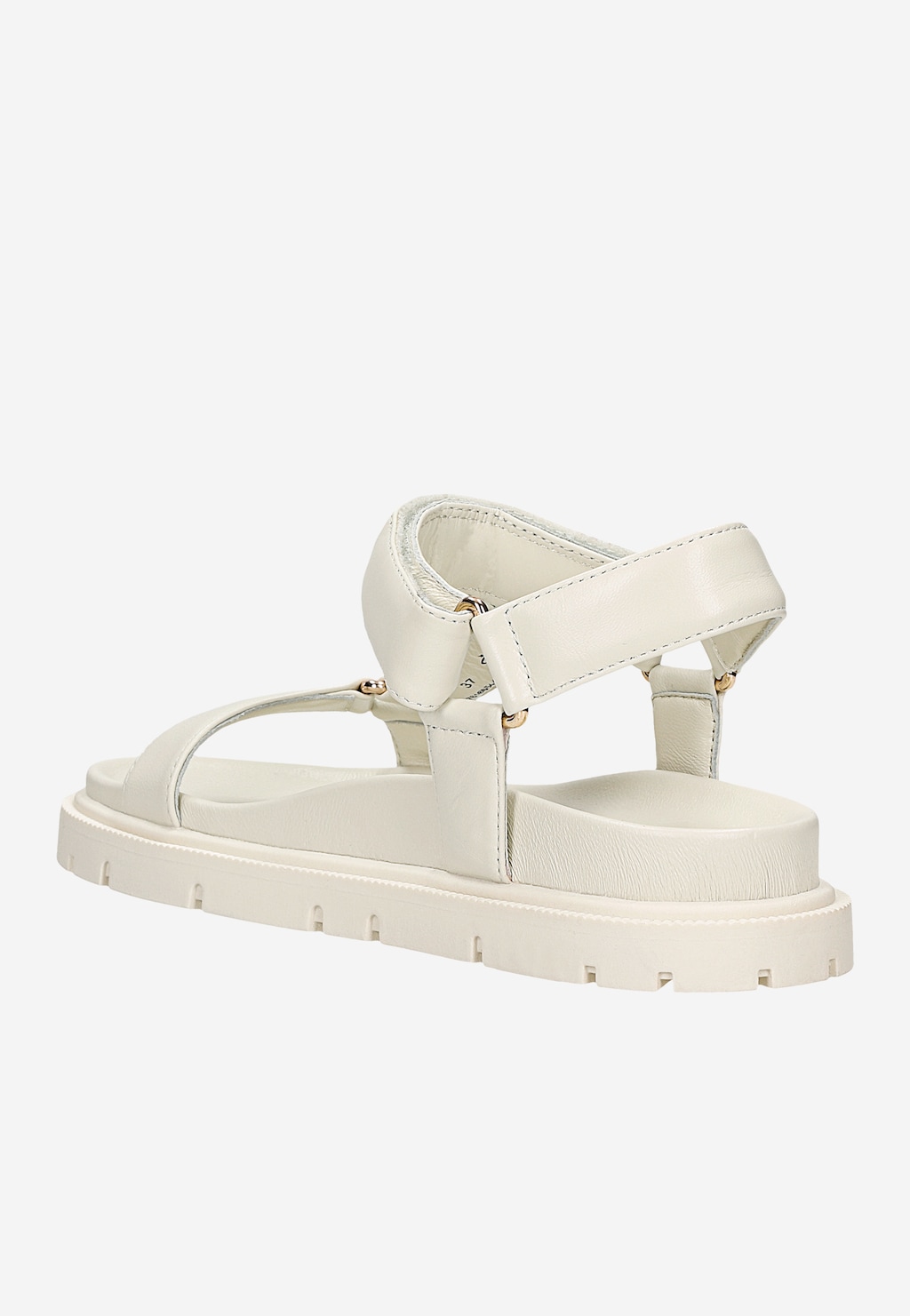 Světle béžové kožené dámské sandály se zlatými detaily 76166-54 Widok 4