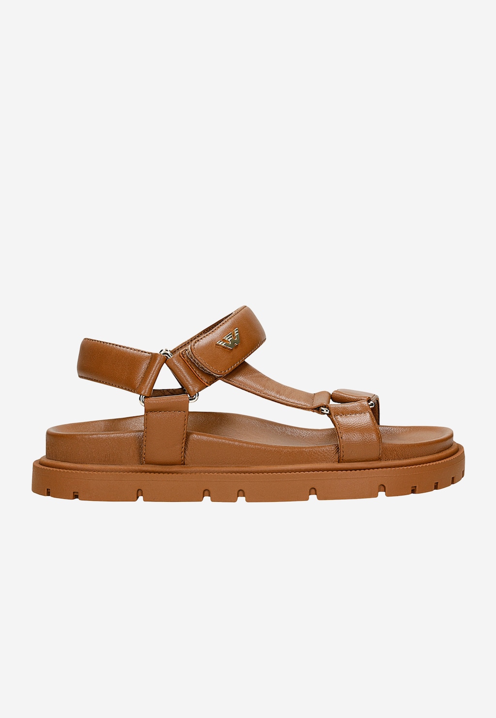Světle hnědé sandály z lícové kůže na ploché podrážce 76166-53 Widok 2
