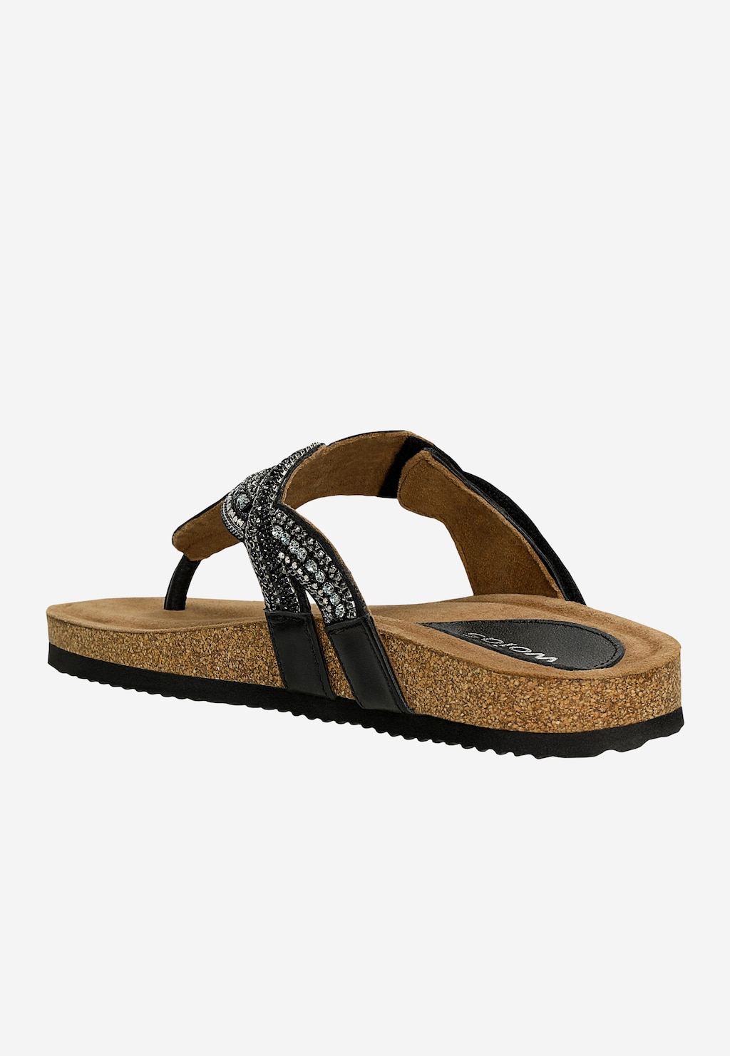 Ploché žabky s korálkami a korkovou podrážkou 74129-81 Widok 4