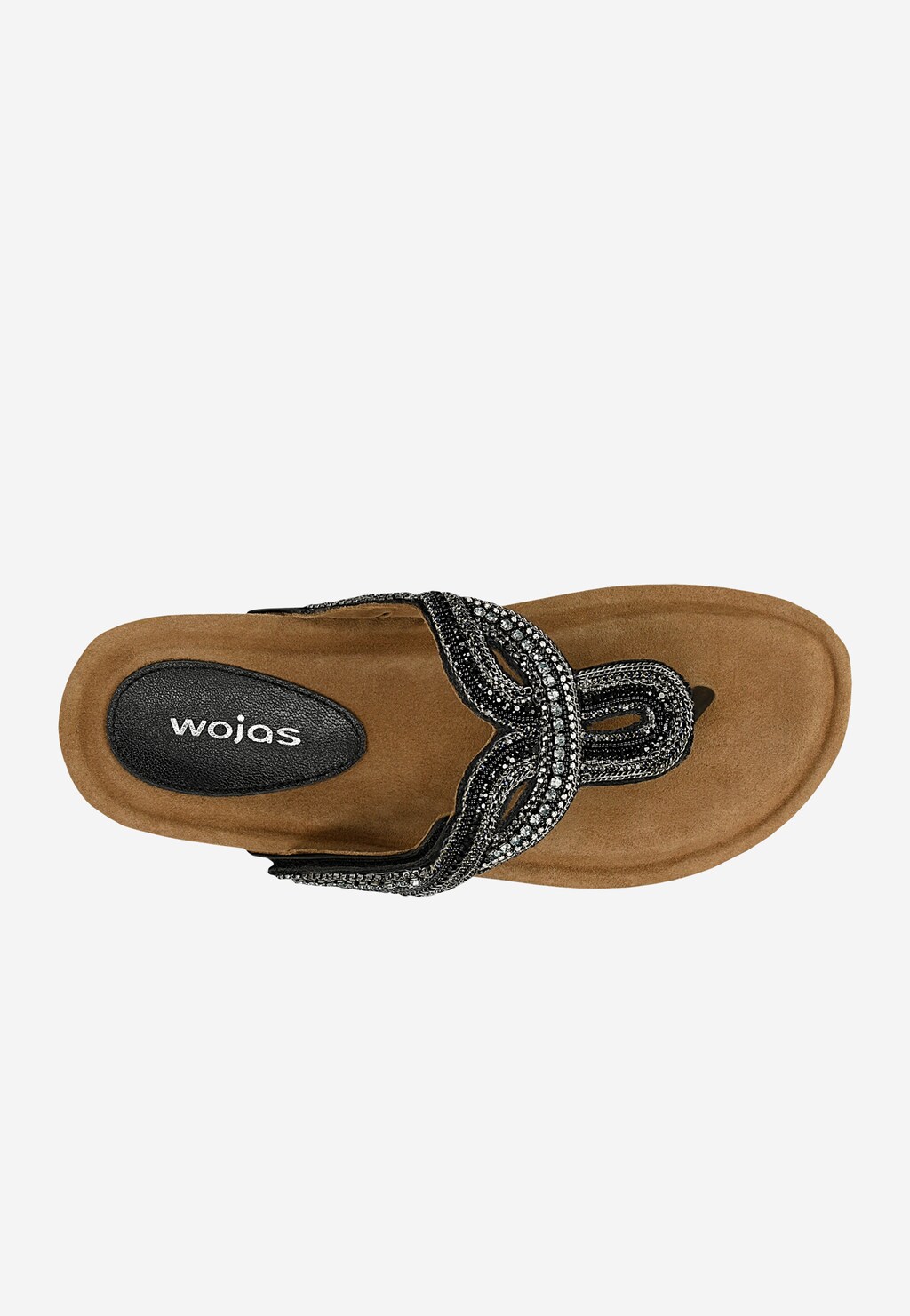 Ploché žabky s korálkami a korkovou podrážkou 74129-81 Widok 5