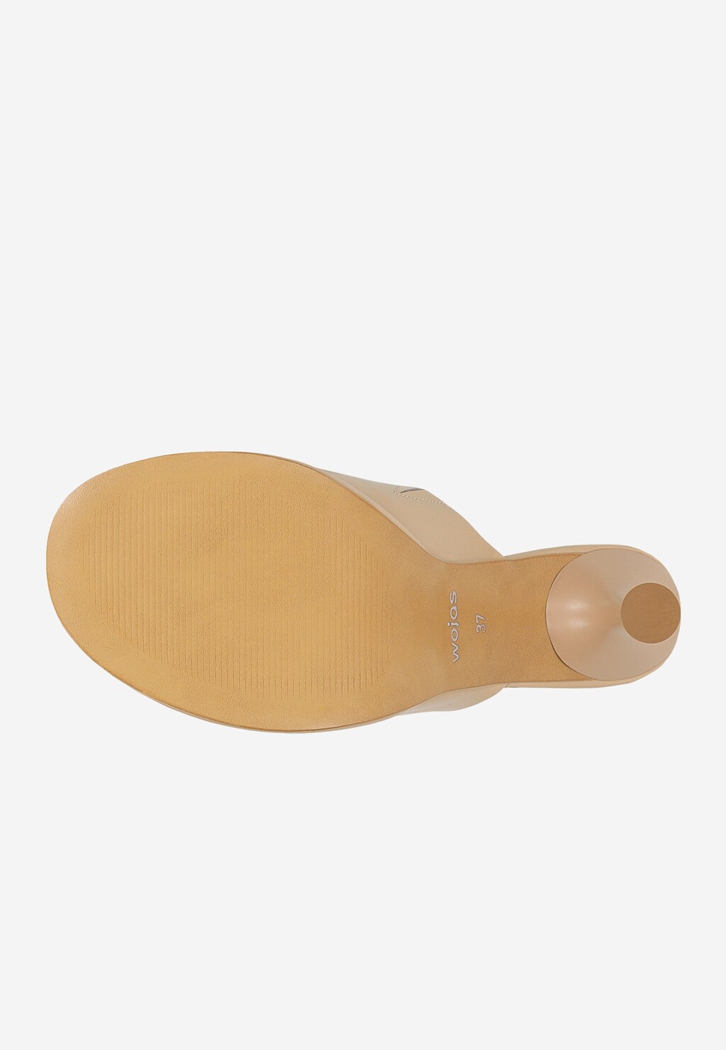 Béžové dámské pantofle na podpatku ve tvaru přesýpacích hodin 74124-54 Widok 6