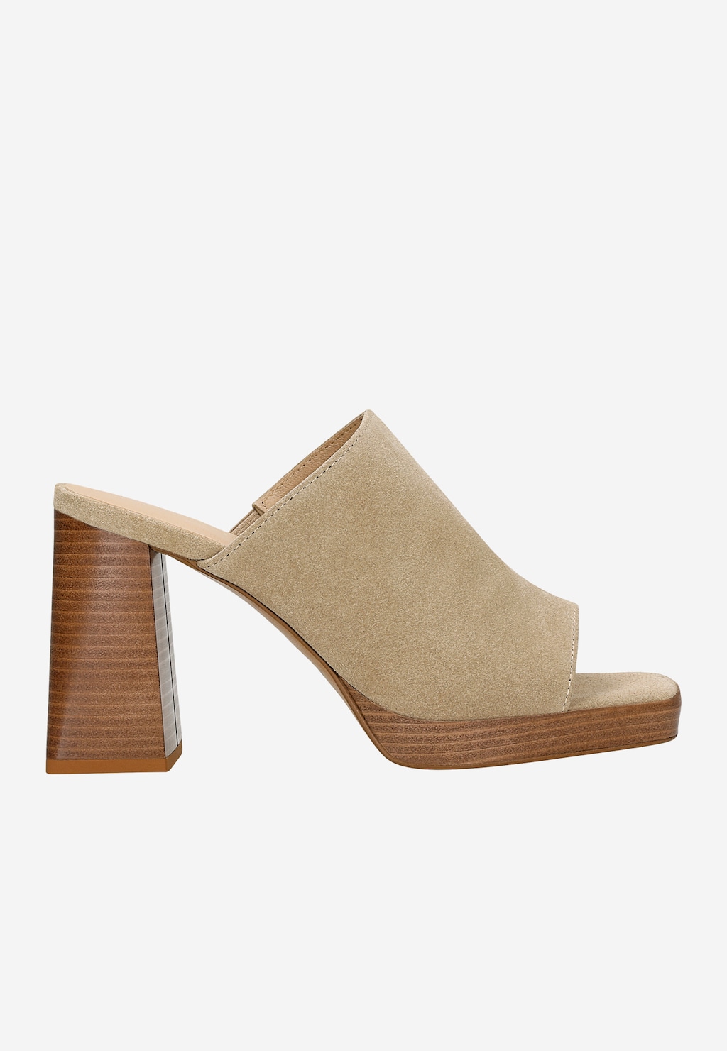 Béžové šľapky na masívnom opätku 74123-64 Widok 2