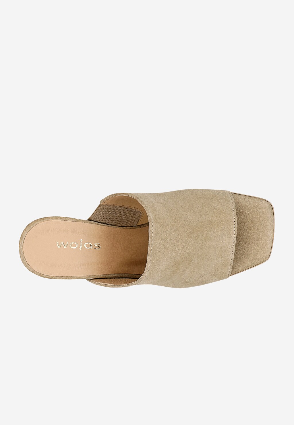 Béžové šľapky na masívnom opätku 74123-64 Widok 5