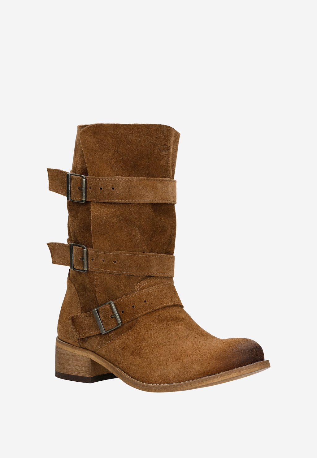 Hnědá dámská kotníková obuv s ozdobnými přezkami 55069-62 Widok 3