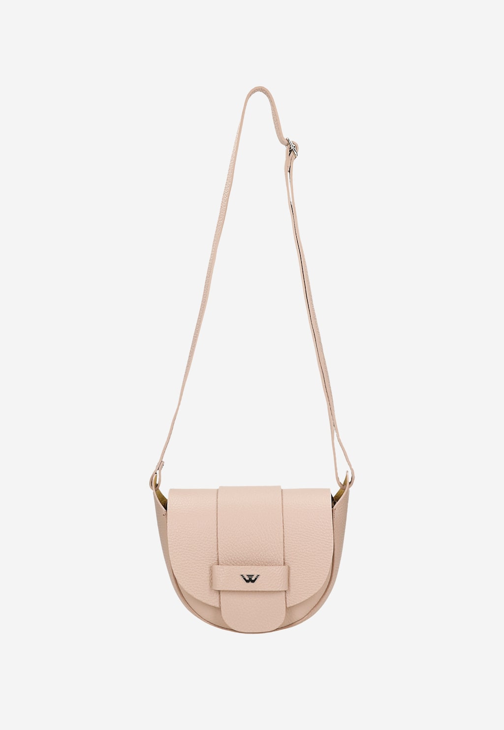Půlměsícová kožená kabelka ve světle růžové barvě 9816-54 Widok 5