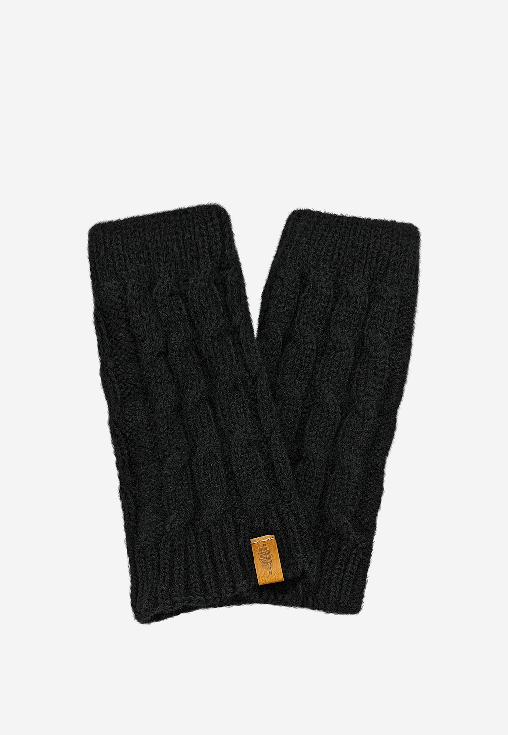 RELAKS czarne rękawiczki bez palców z wełny merino R95005-81 Widok 1