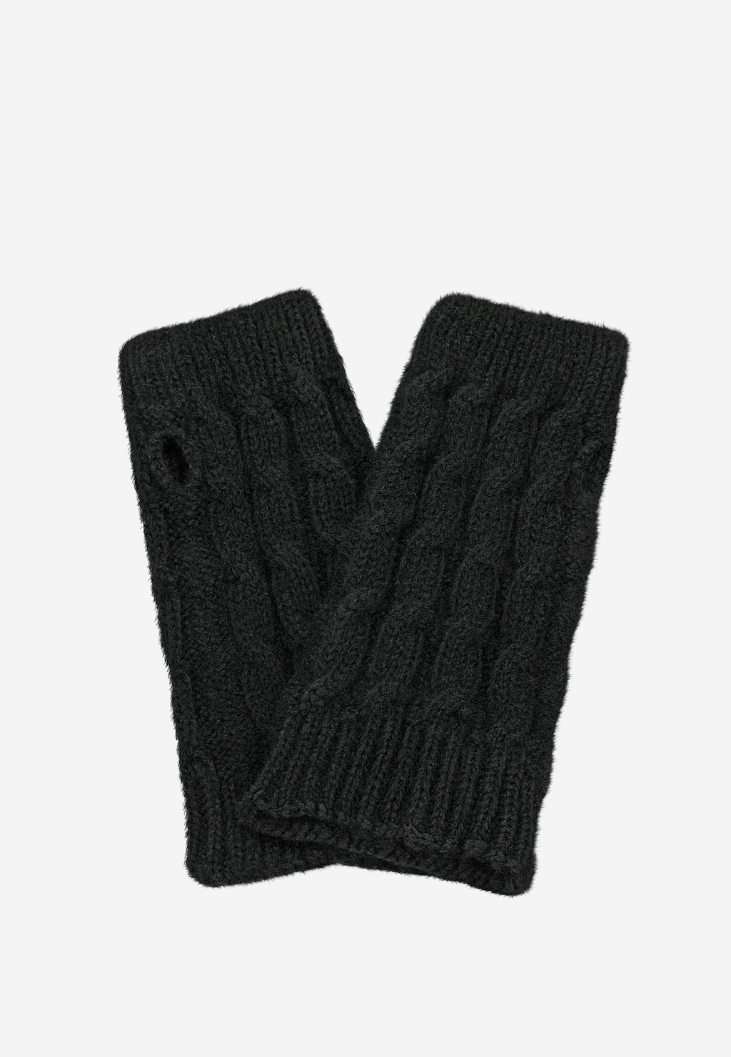 RELAKS czarne rękawiczki bez palców z wełny merino R95005-81 Widok 2