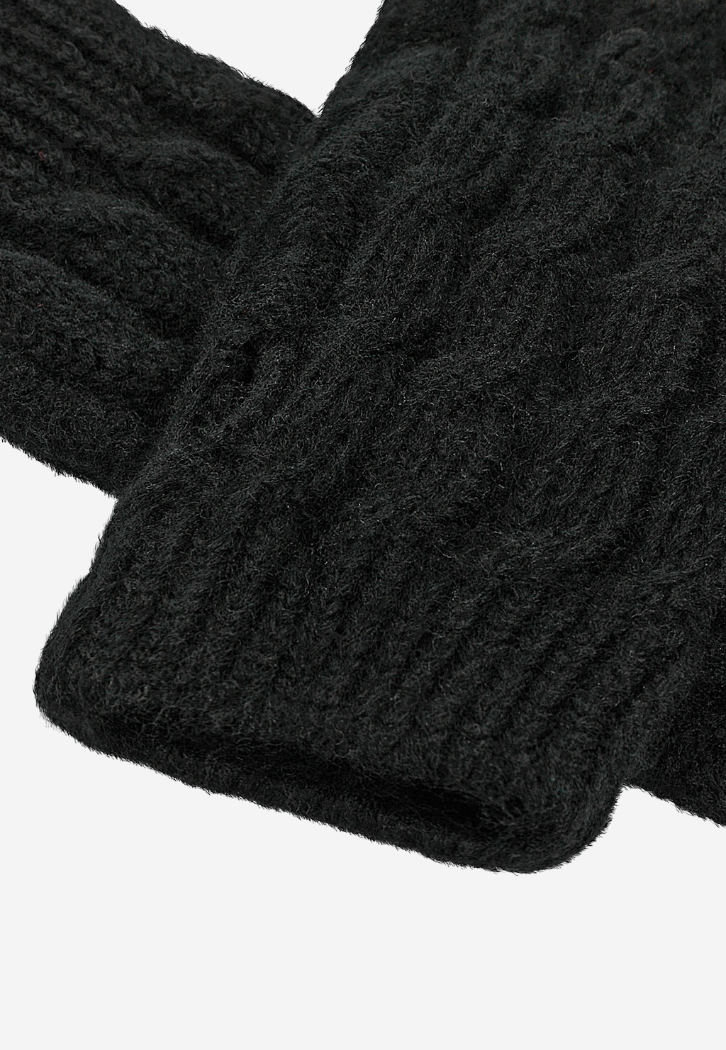 RELAKS czarne rękawiczki bez palców z wełny merino R95005-81 Widok 3