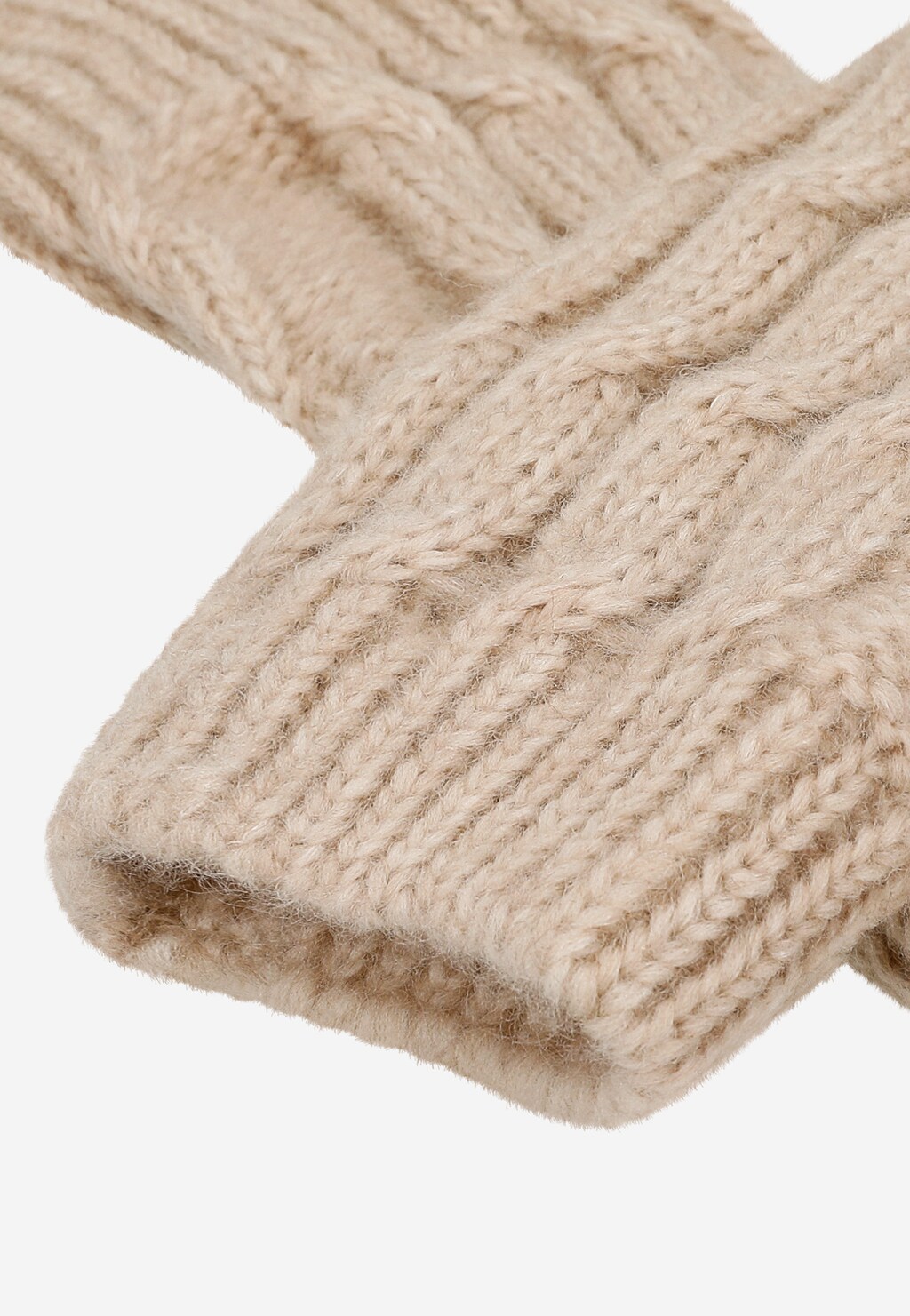 RELAKS beżowe mitenki z wełny merino R95005-84 Widok 3