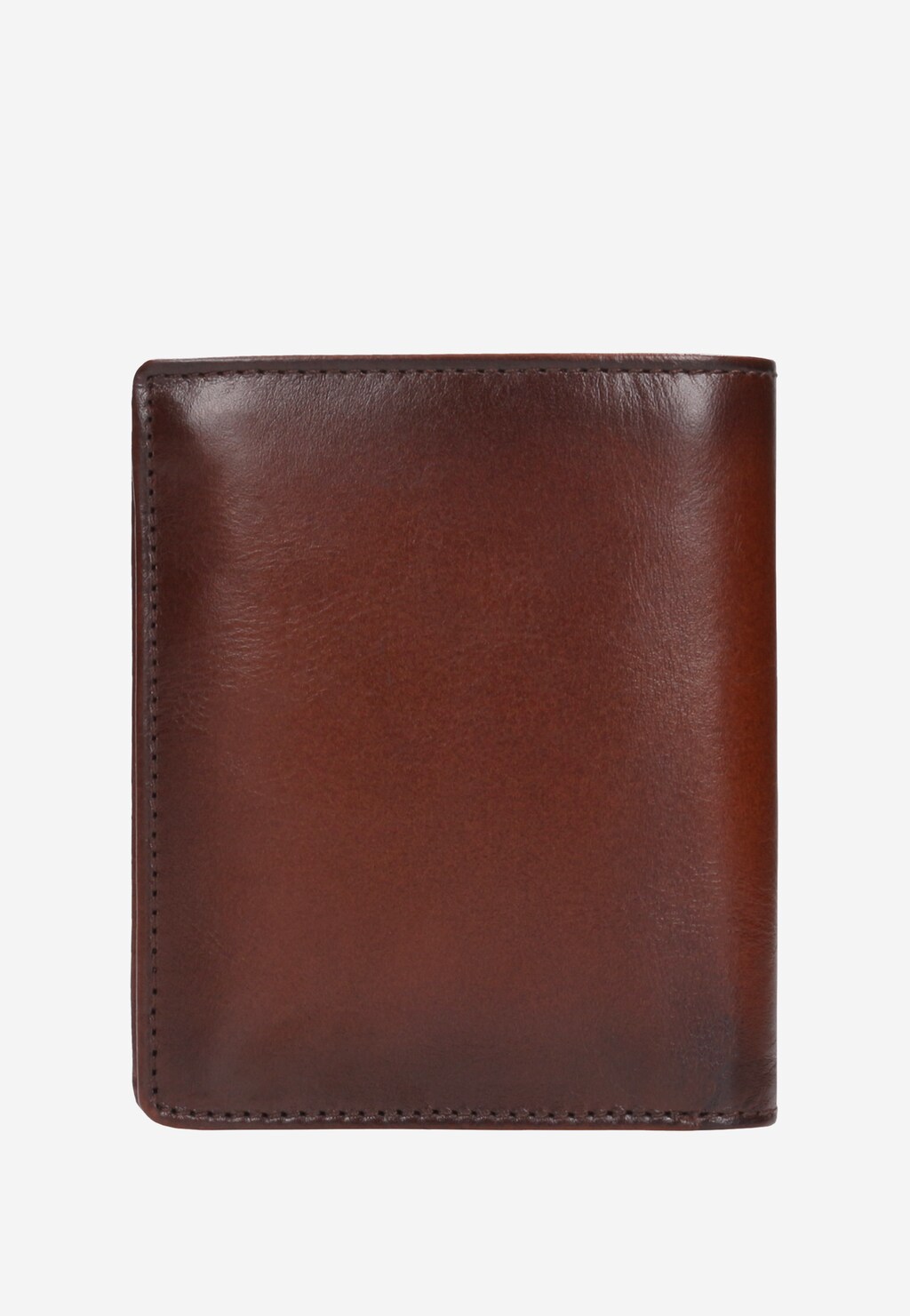 Elegancki brązowy portfel męski Wojas model 9959-52 wykonany z wysokiej jakości skóry naturalnej, z widocznym charakterystycznym przeszyciem na krawędziach.