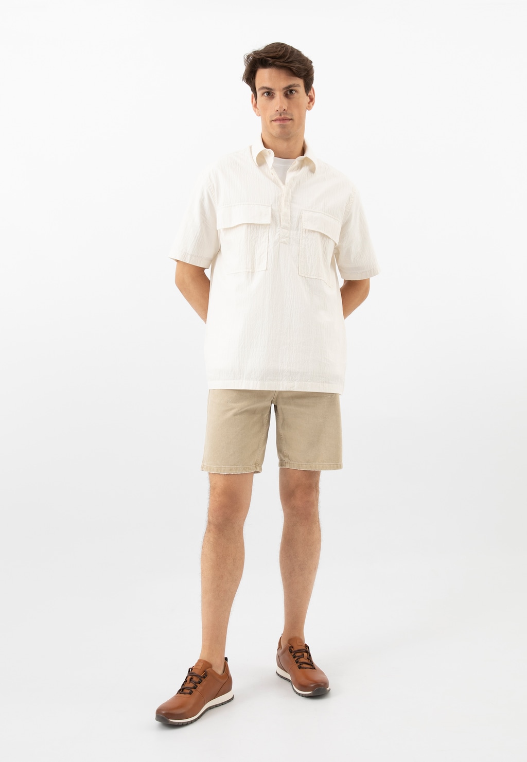 Pánske hnedé športové botasky na každú príležitosť 10039-53 Widok 9