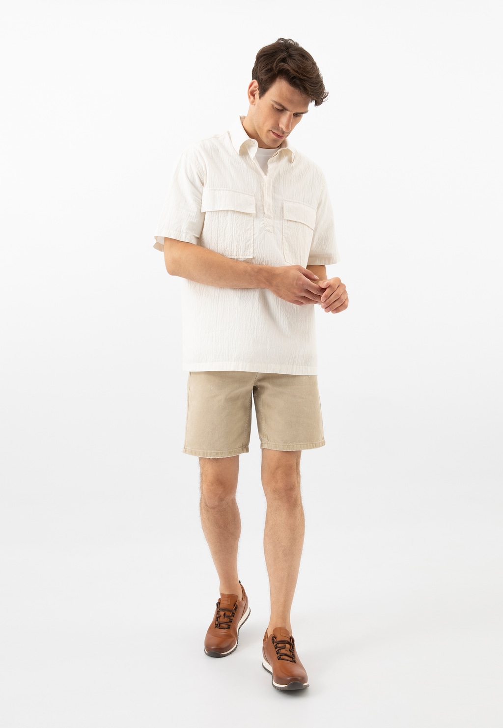 Pánske hnedé športové botasky na každú príležitosť 10039-53 Widok 1