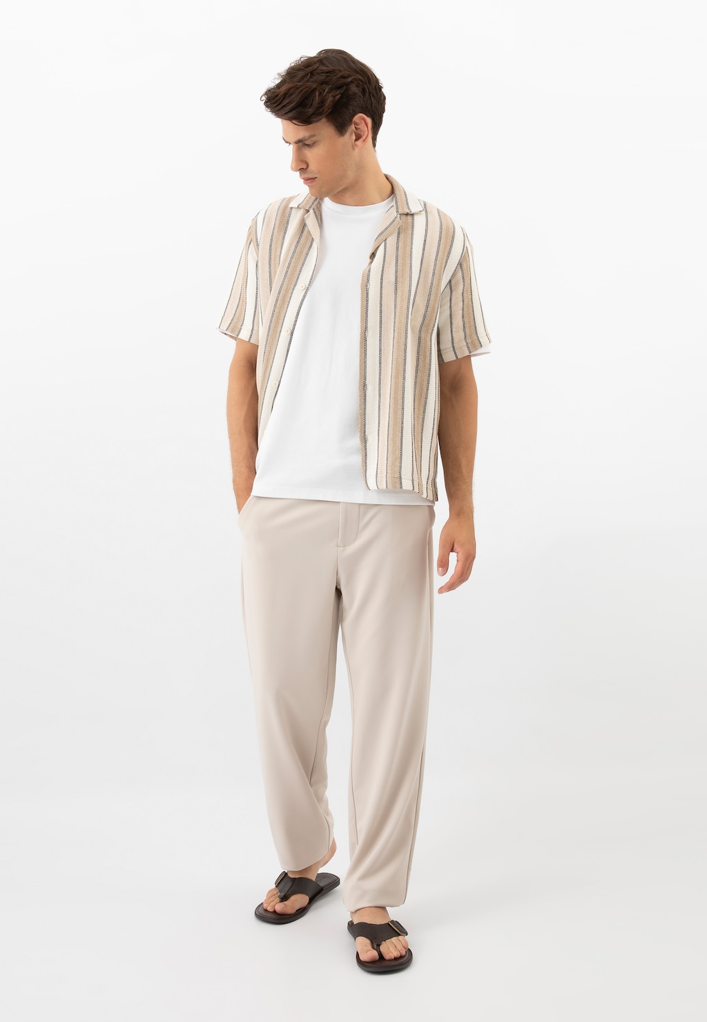 Černé pánské žabky z hladké kůže 32019-52 Widok 1