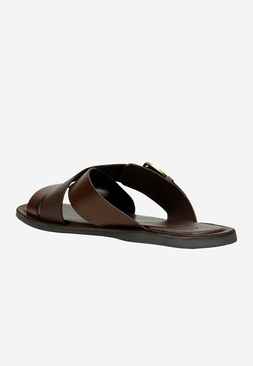 Tmavě hnědé pánské pantofle s přezkou 32018-52 Widok 4