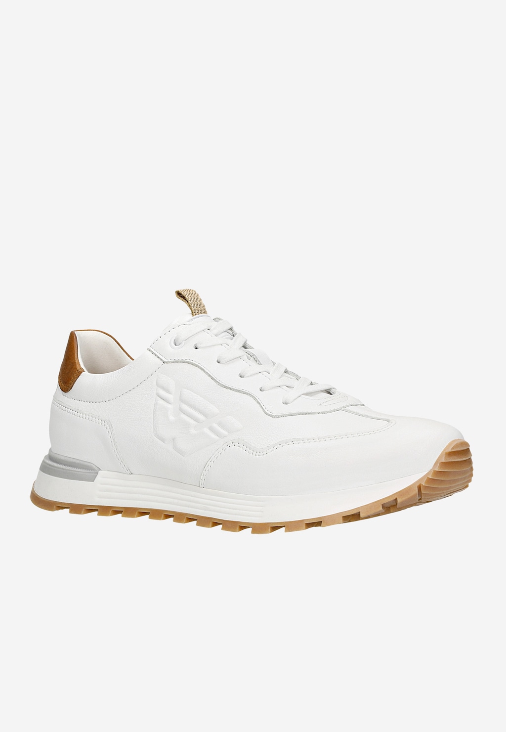 Biele pánske tenisky s jasne hnedými detailami  10201-59 Widok 3