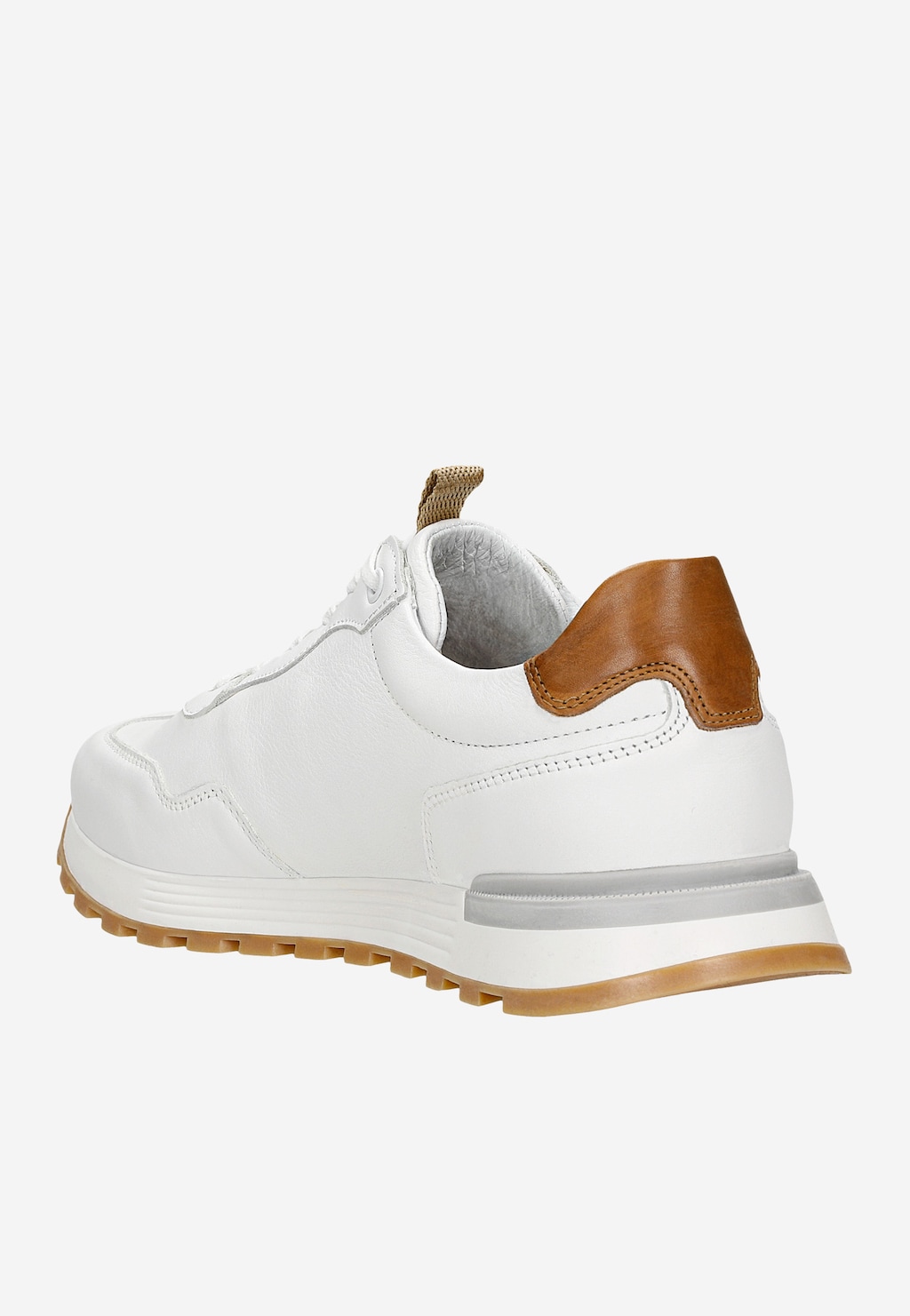 Biele pánske tenisky s jasne hnedými detailami  10201-59 Widok 4