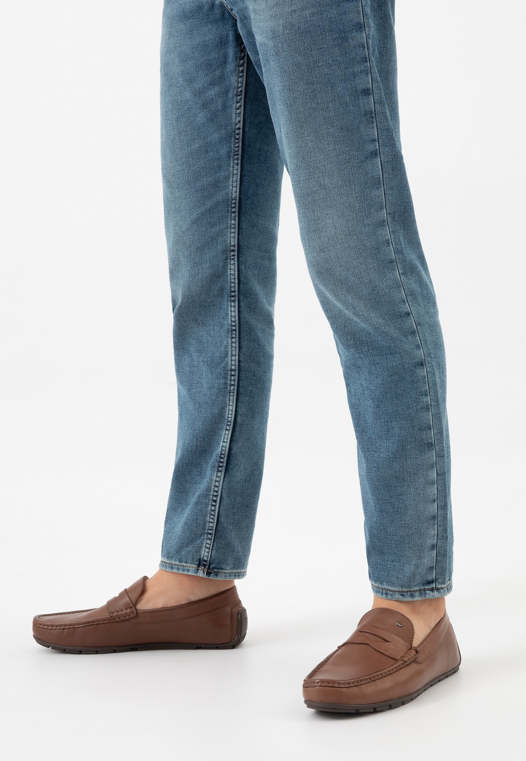 Brązowe mokasyny męskie 10115-52 Widok 7