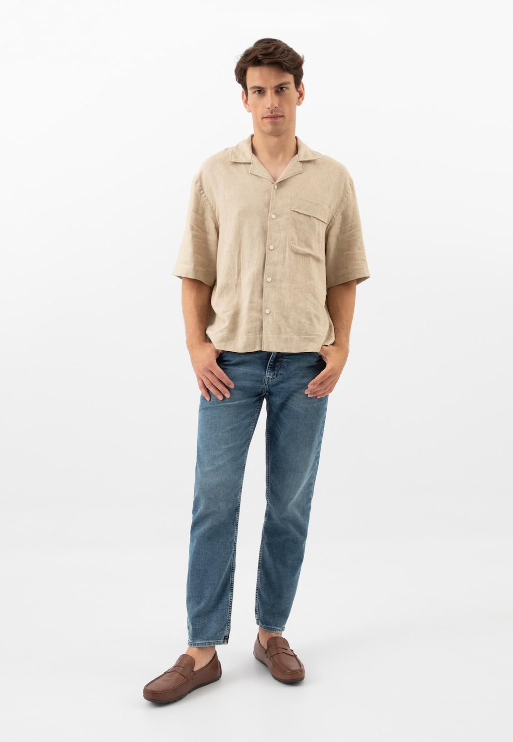 Brązowe mokasyny męskie 10115-52 Widok 8