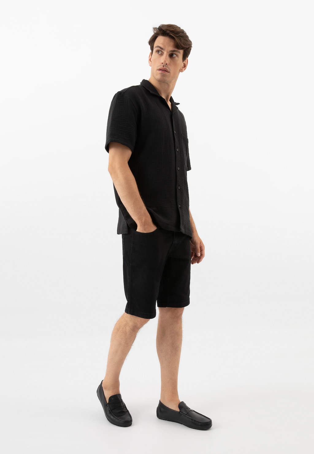 Czarne mokasyny męskie 10115-51 Widok 8