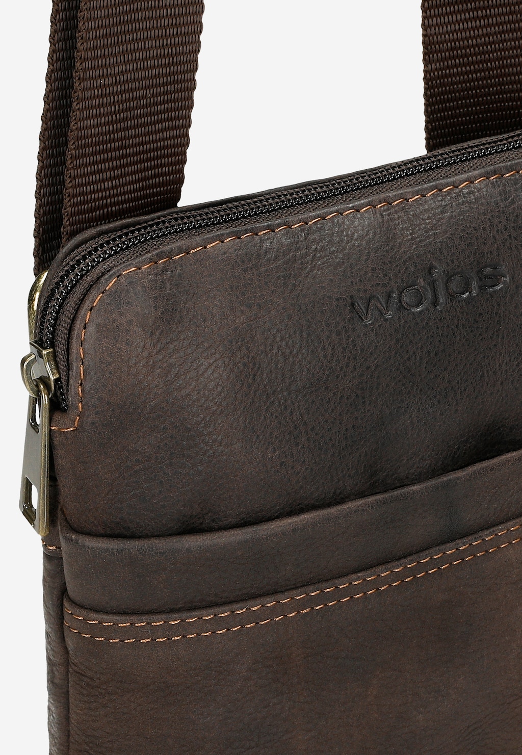 Brązowa torba męska z nubuku olejowanego 80325-22 Widok 7