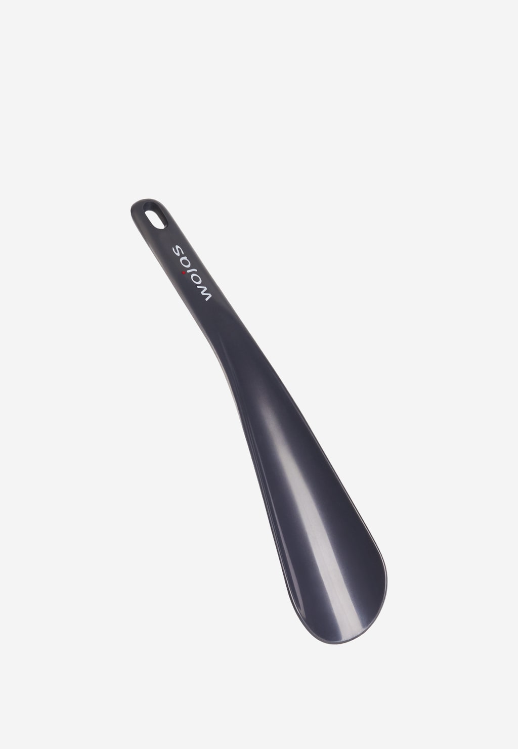 Czarna łyżka do obuwia marki Wojas model 9903900 o długości 19 cm z charakterystycznym otworem w uchwycie i logo marki na powierzchni.