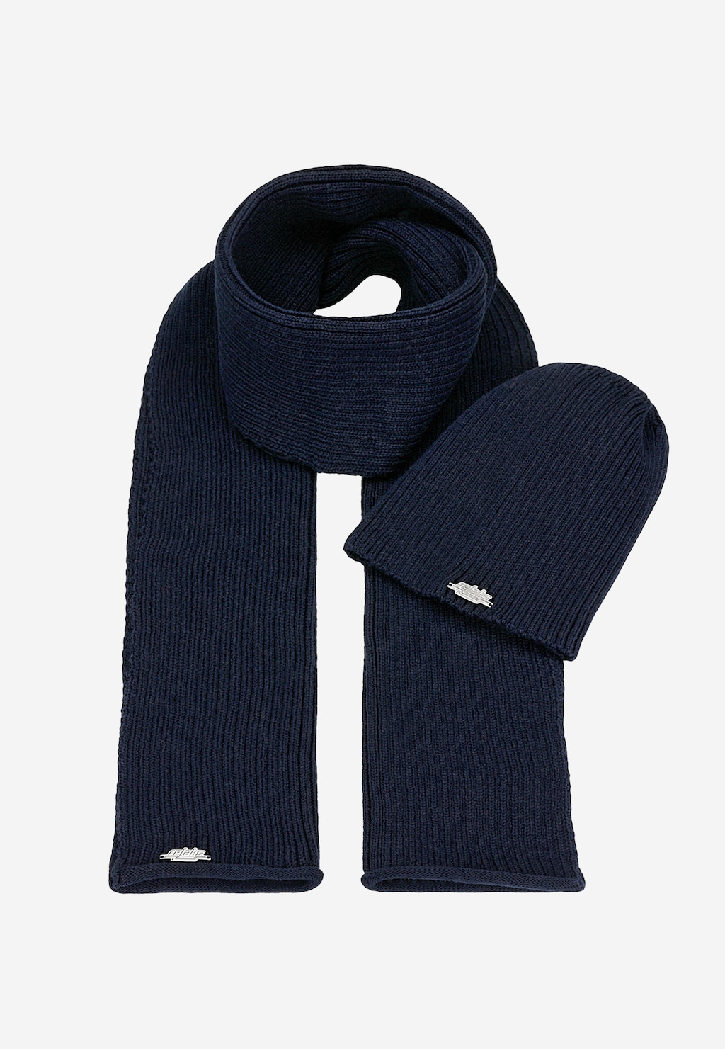 Tmavě modrá sada RELAKS čepice + šála R96022-86 Widok 1