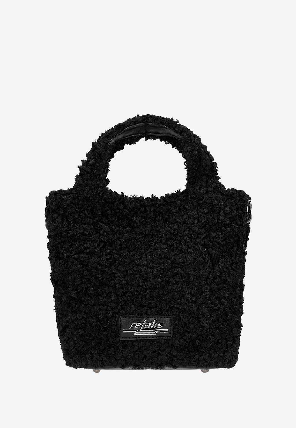 RELAKS čierna kožušinová kabelka kufrík R80004-61 Widok 1