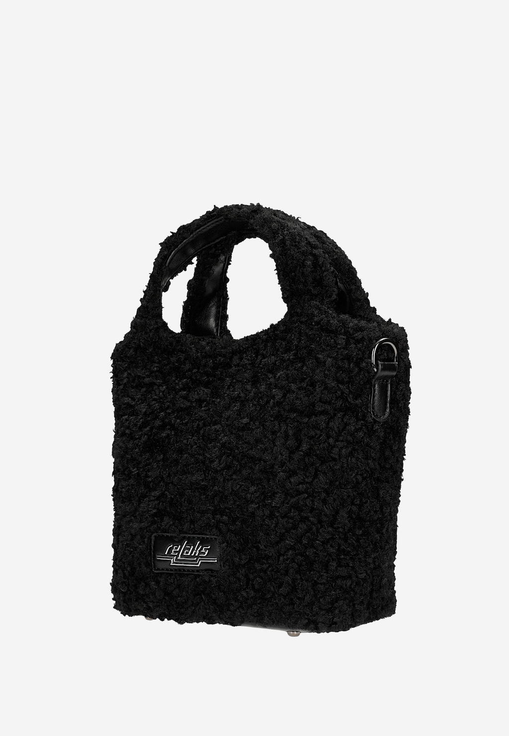 RELAKS čierna kožušinová kabelka kufrík R80004-61 Widok 2