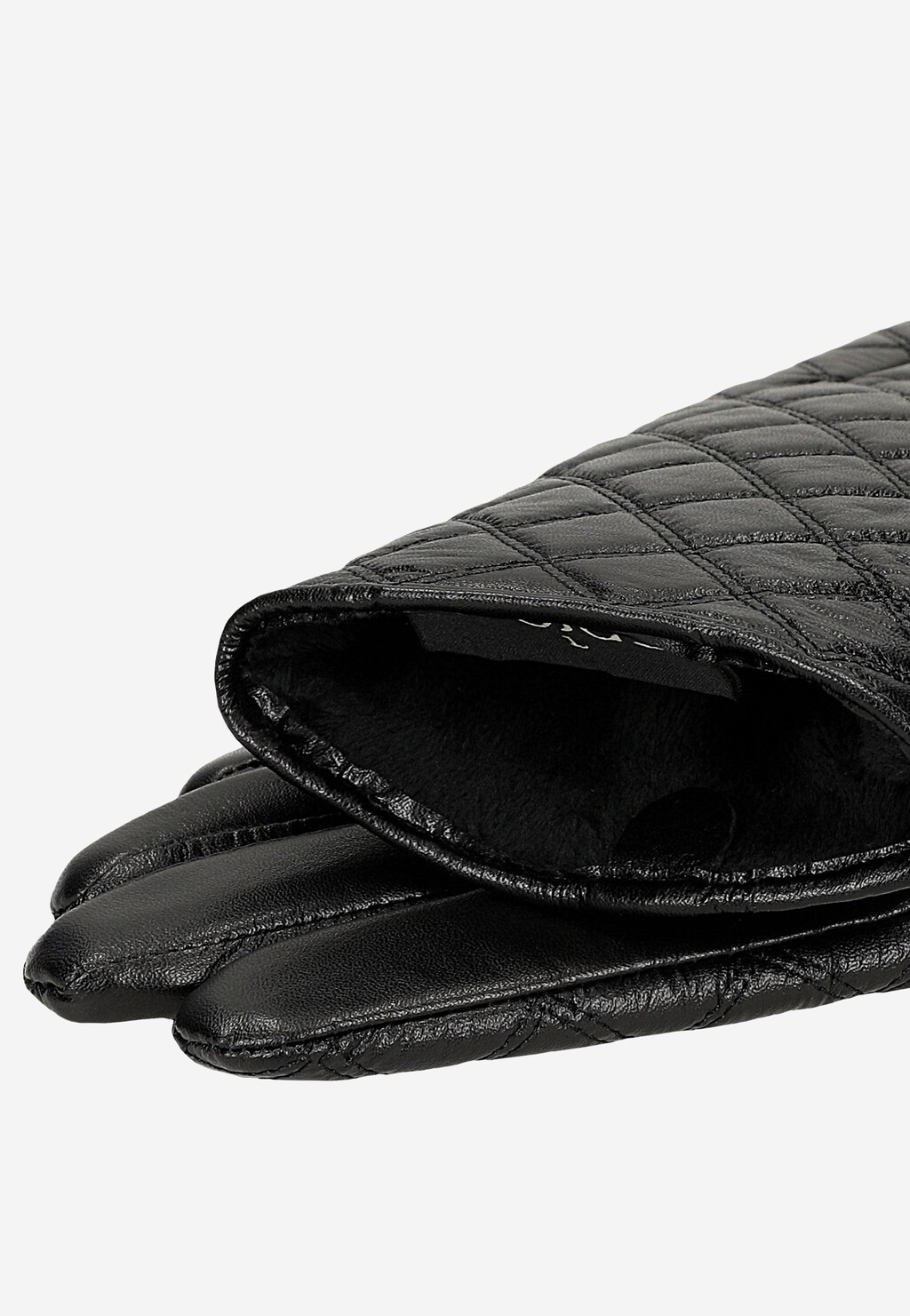 Čierne prešívané rukavice z kože 98129-51 Widok 3